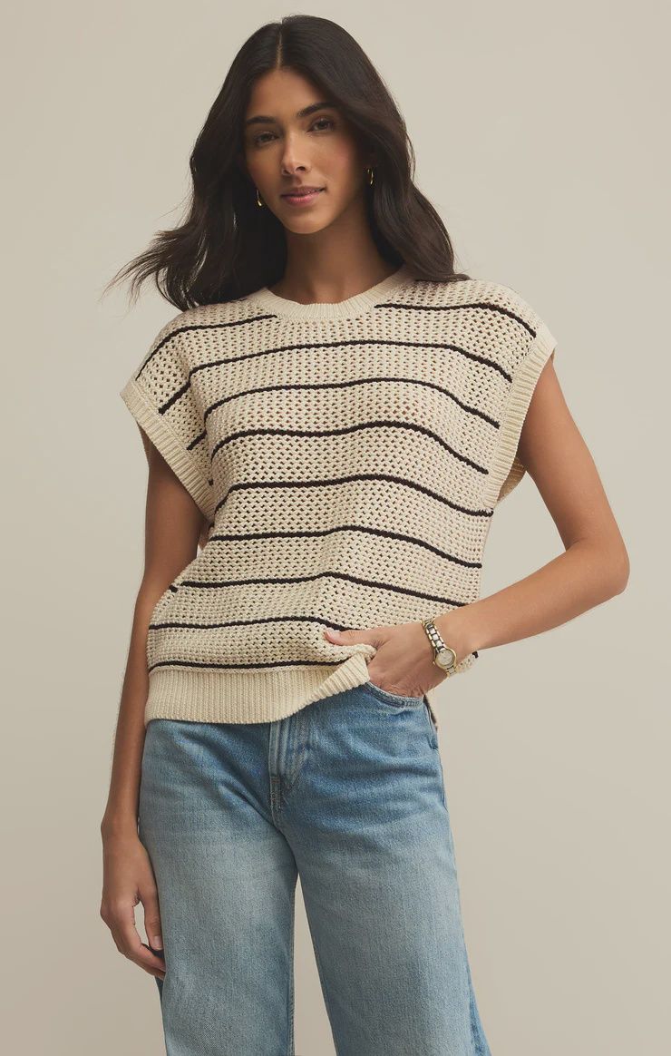 INES STRIPE SWEATER, Size: XSMALL, Colour: SEA SALT