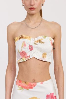 PEACHY SMOCKED TUBE TOP