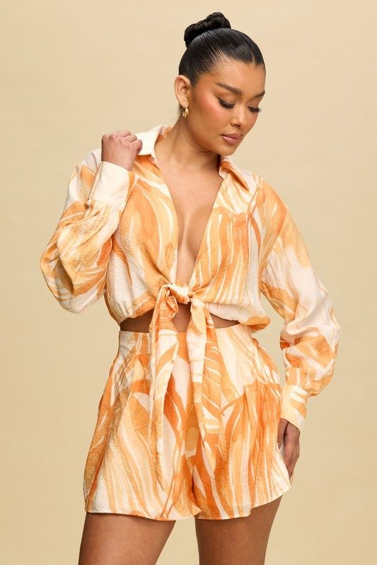 THE TROPICS BELTED SHORT SET