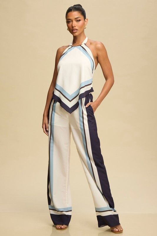 PIPPA BORDER PRINT PANT SET