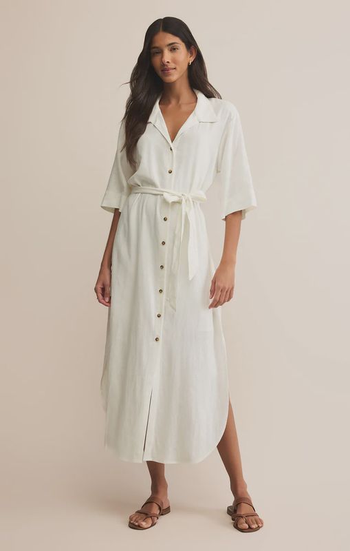 BRISE LINEN MIDI DRESS