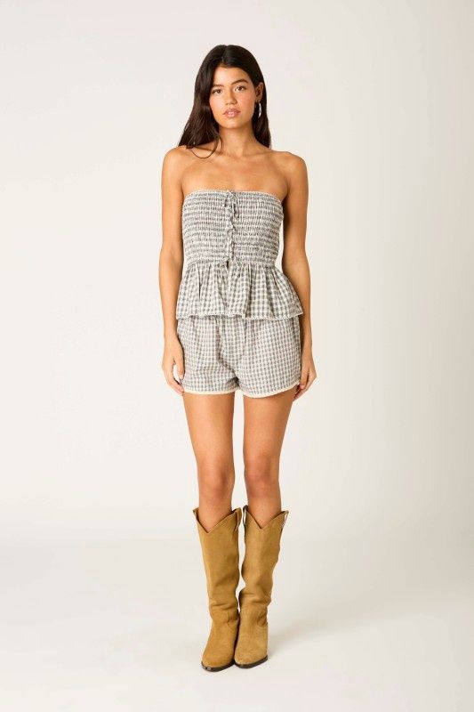 ERICA PLAID TUBE TOP