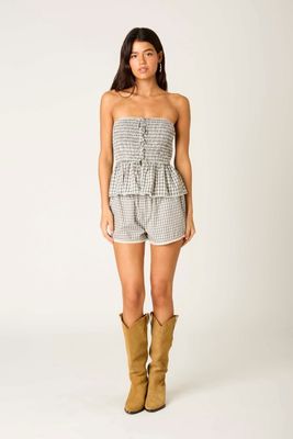 ERICA PLAID TUBE TOP