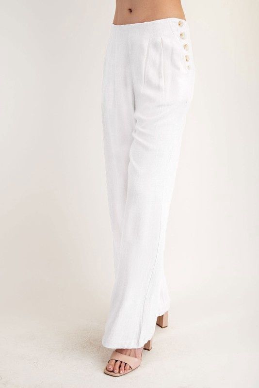 EVIE LINEN PANT WITH SIDE OPENING