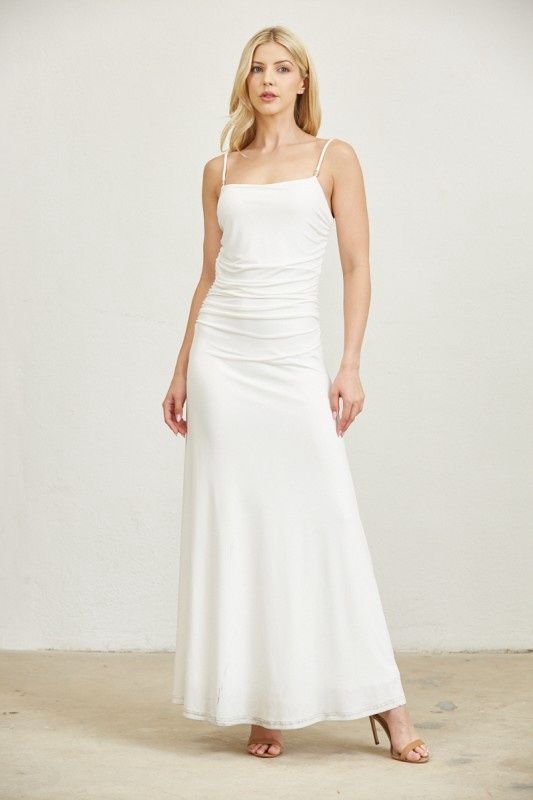 NAXOS SHIRRED MAXI DRESS