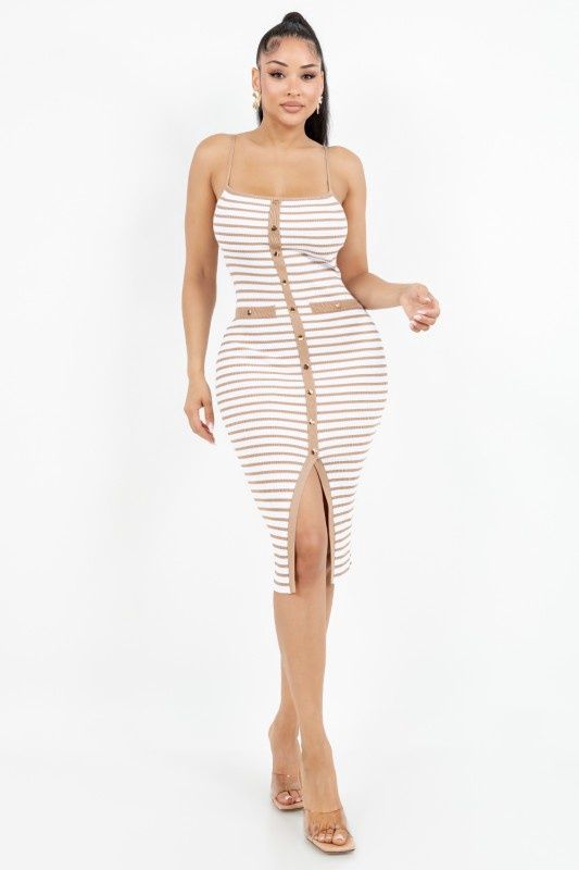 MIDNIGHT STROLL STRIPE MIDI