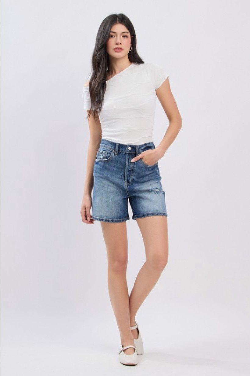 OLIVIA HIRISE DENIM MOM SHORT
