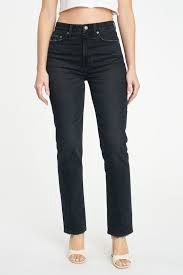 SMARTY PANTS HIRISE SLIM STRAIGHT, Colour: INKED, Size: 24