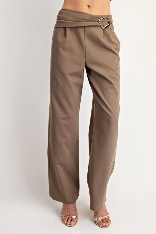 BLAINE BUCKLE TROUSER, Colour: MOCHA, Size: SMALL
