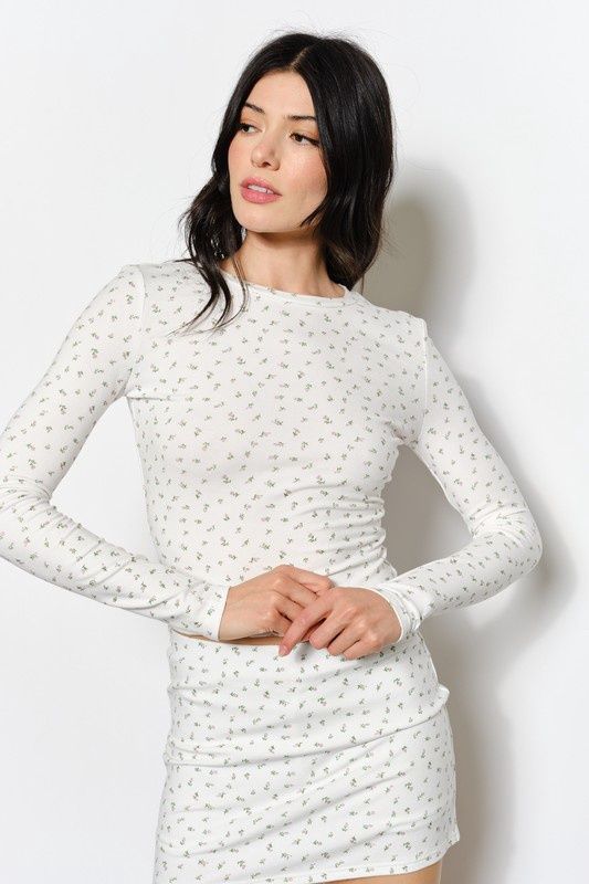 QUINLEY FLORAL LONG SLEEVE TEE