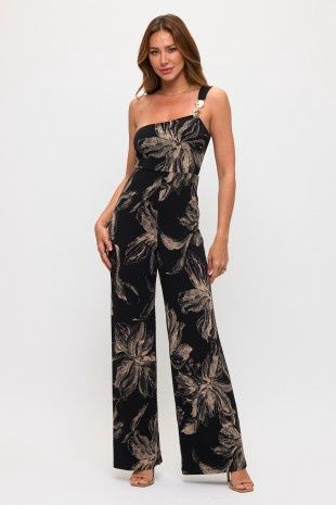 FLORAL ONE SHOULDER JUMPSUIT