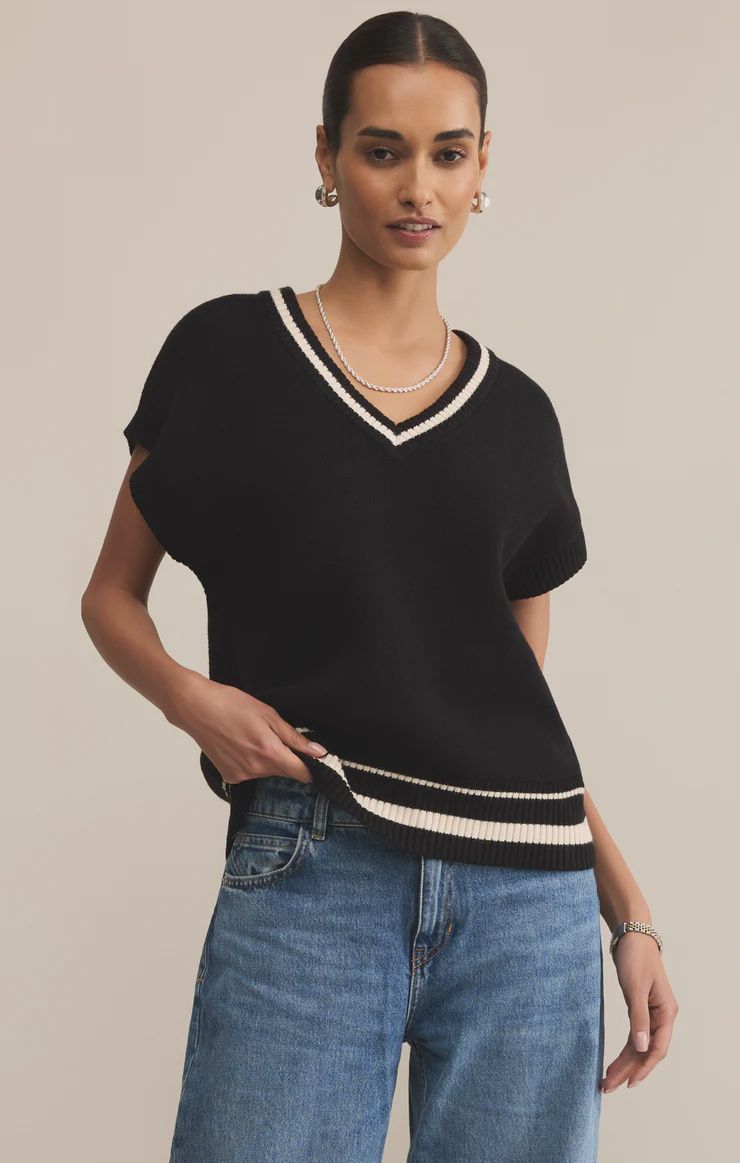 FLETCHER SWEATER VEST, Colour: BLACK, Size: XSMALL