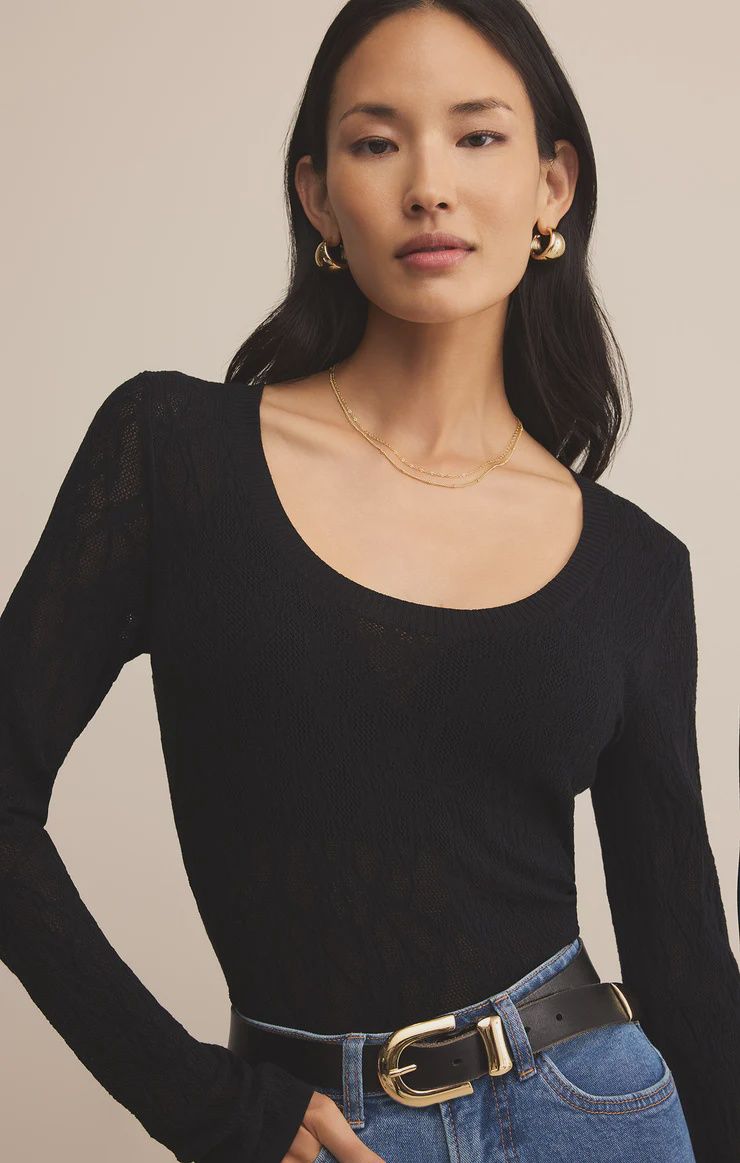 TIBI SCOOP MESH SWEATER, COLOR: BLACK, Size: XSMALL