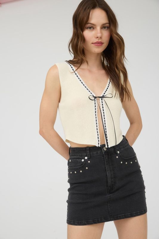 CANARA RIBBON TIE VEST