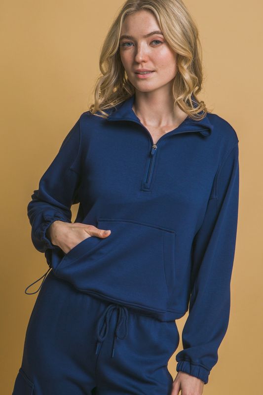 COZIES HALF ZIP SWEATSHIRT