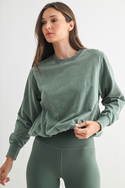 MINERAL CLOUD BUBBLE HEM PULLOVER
