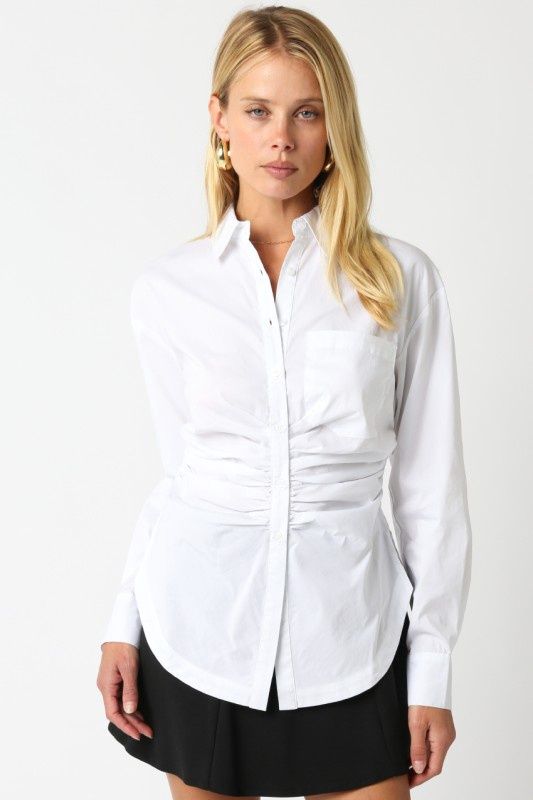 SARA BUTTON SLIM SHIRT