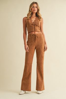 ESCALA SUEDE HALTER TOP &amp; PANT SET
