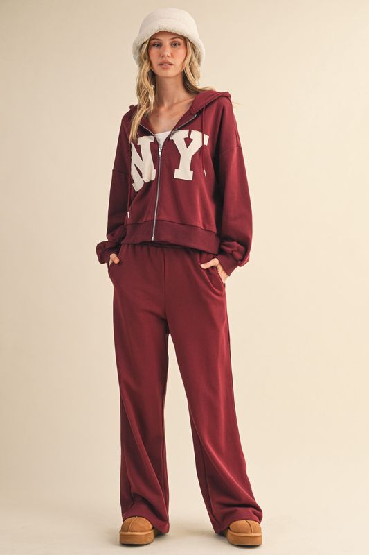 VINO NIGHTS NY PATCH HOODIE &amp; SWEAT SET