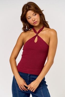 MERLOT KNIT HALTER