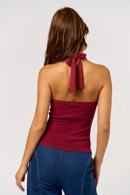 MERLOT KNIT HALTER