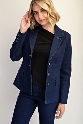 CHLOE STITCHED DENIM BLAZER