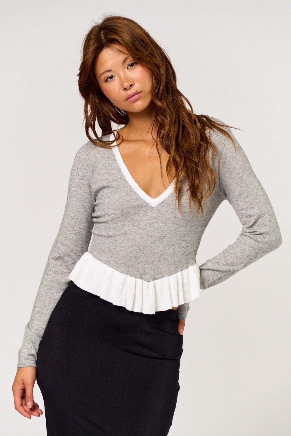 SAYLOR CONTRAST SWEATER TOP