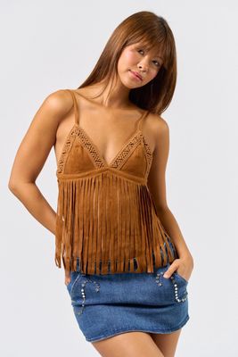 SPENCERS SUEDE FRINGE TANK