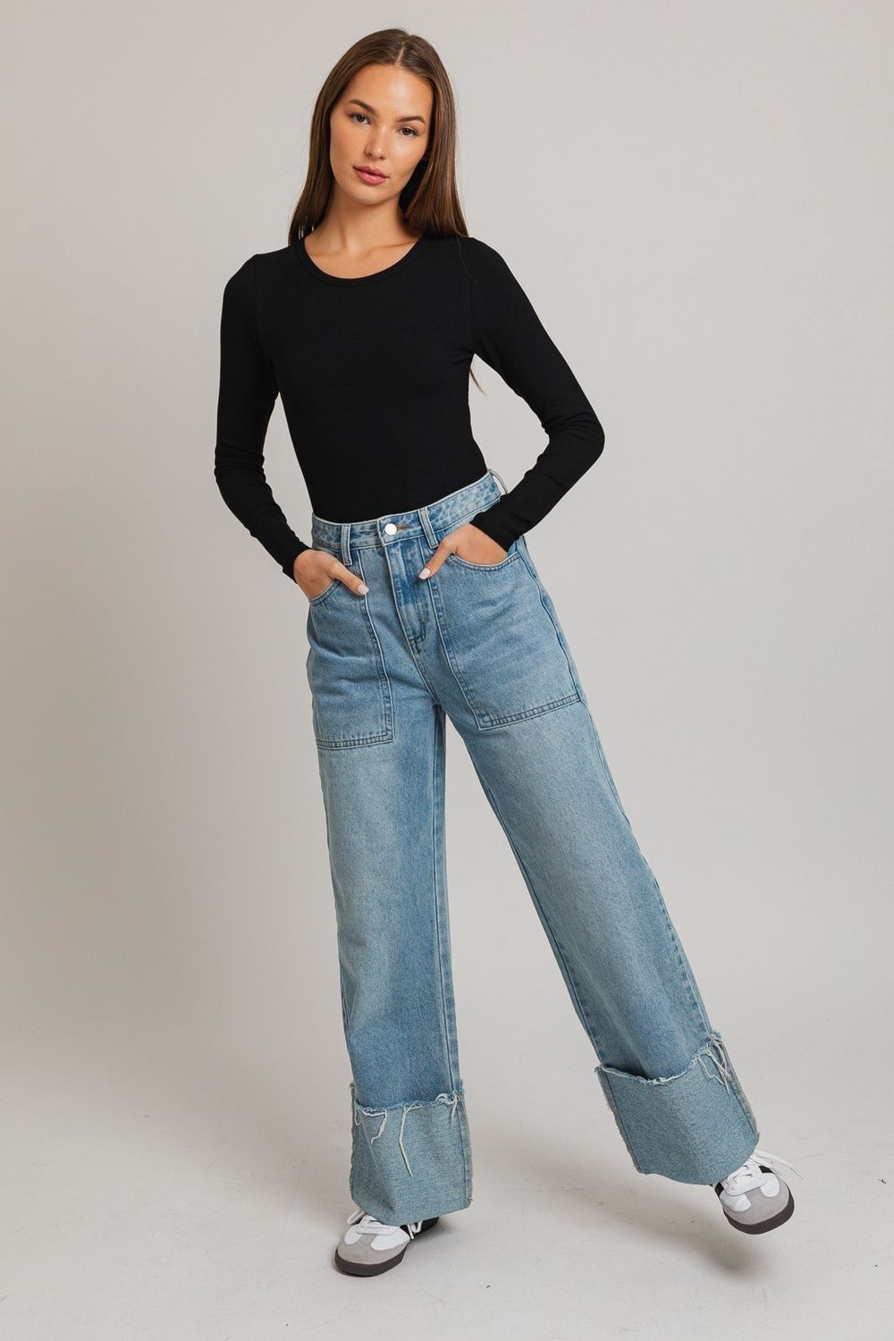 POPPY LONG SLEEVE RIB BODYSUIT