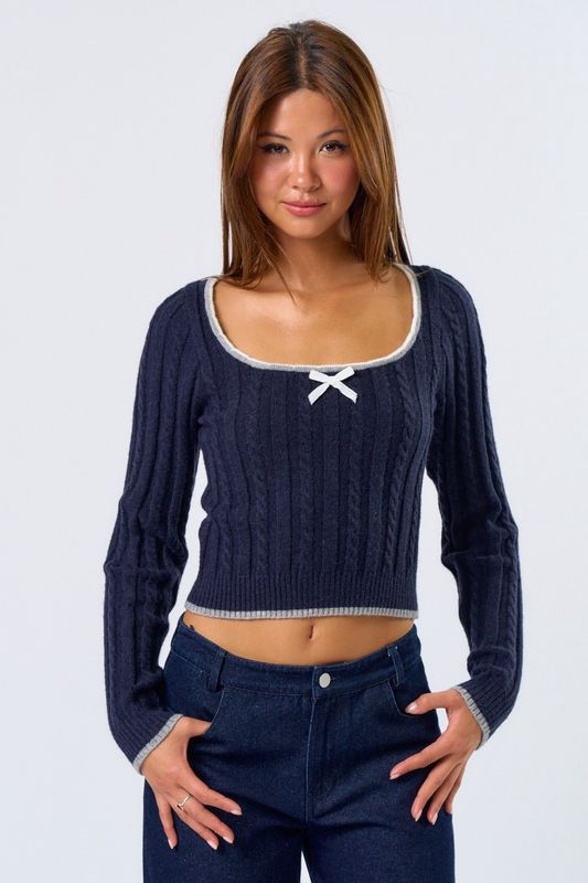 NARA CABLE BOW SWEATER