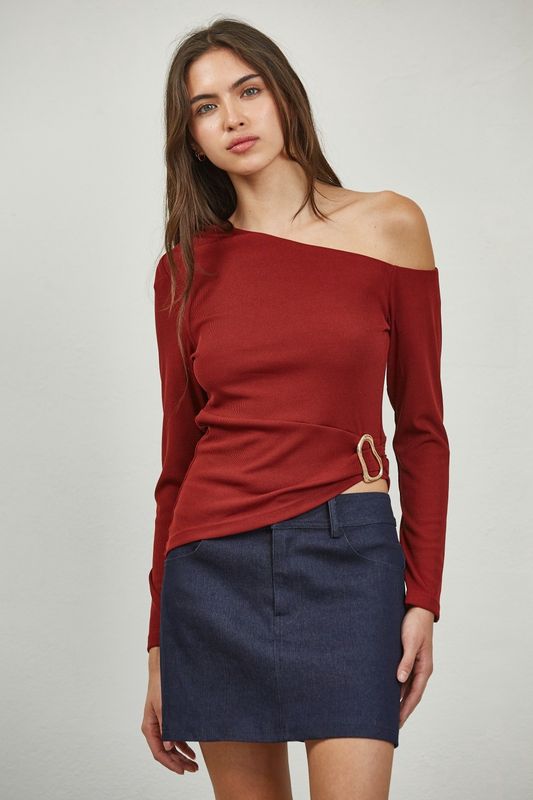 UMA ONE SHOULDER METAL TOP