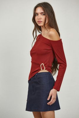 UMA ONE SHOULDER METAL TOP