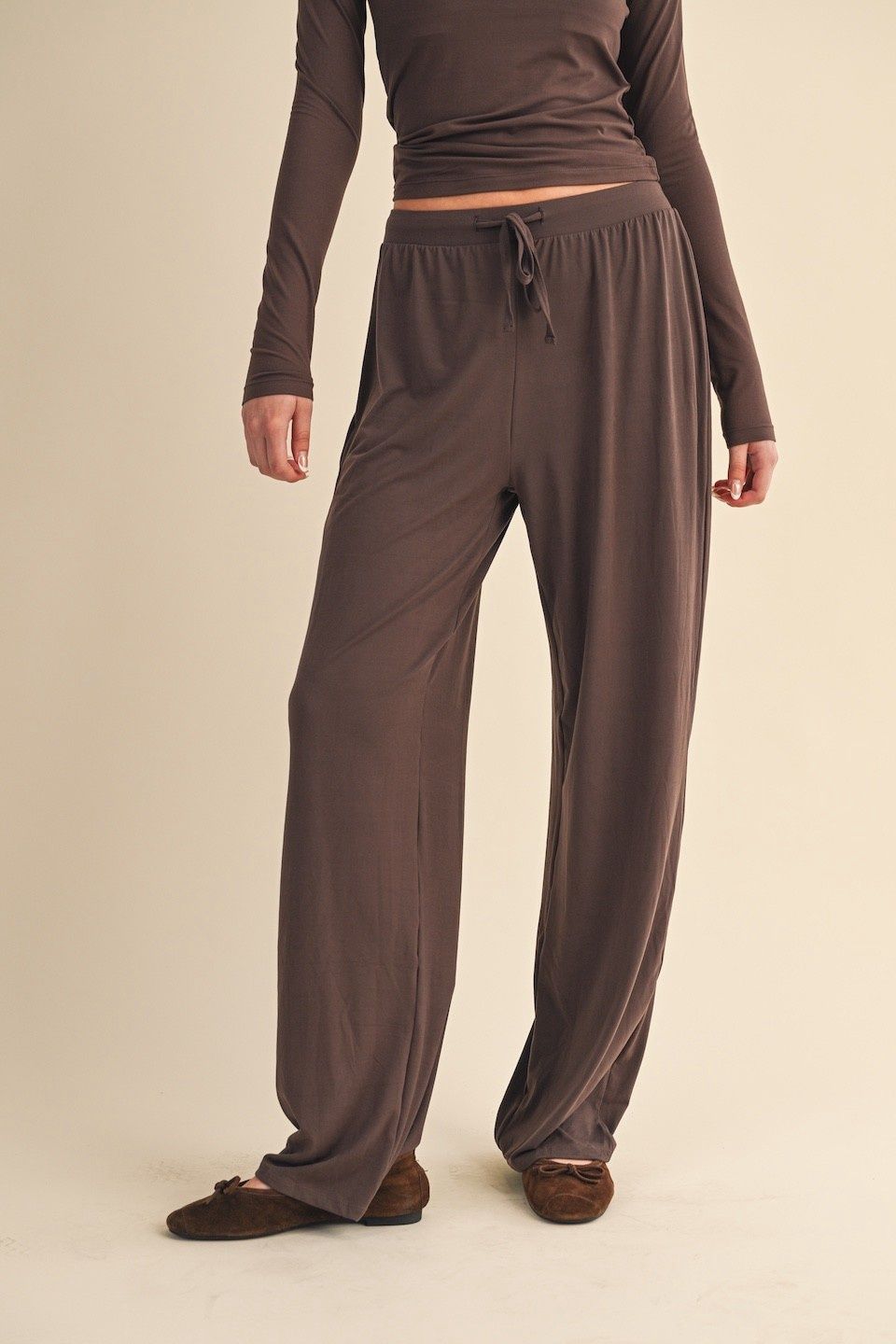 EMMIE  DOFT KNIT WIDE LEG PANT