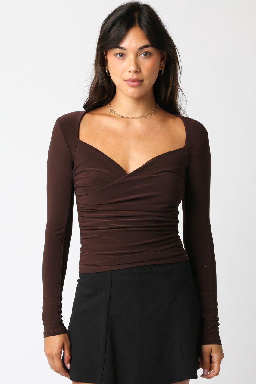 RAINA WRAP FRONT LS TOP