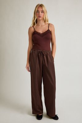 COCOA STRIPE WIDE LEG PANTS