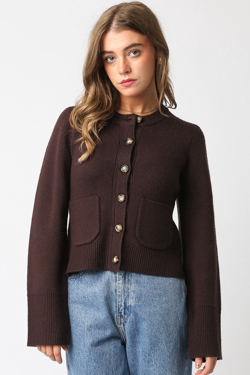 BAILEE KNIT BUTTON FRONT SWEATER