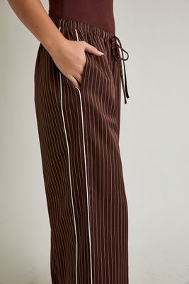 COCOA STRIPE WIDE LEG PANTS