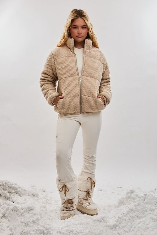 CITY CABLE KNIT PUFFER JACKET