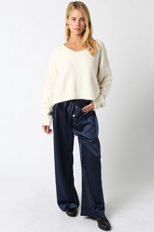 EVELYN SATIN TROUSER