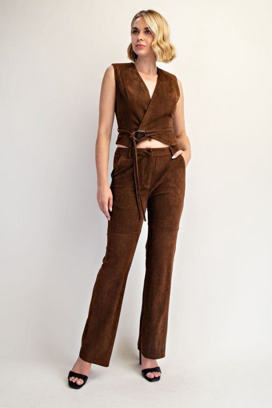 RUMI SUEDE BELTED VEST