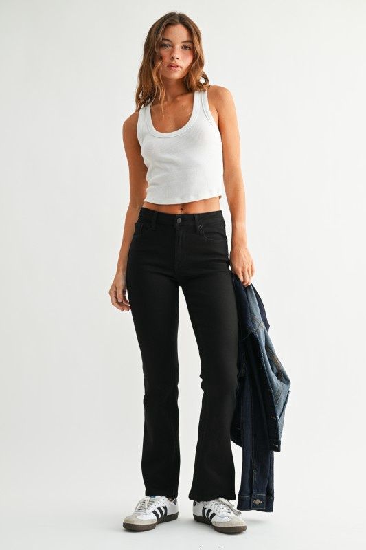 SLIM CLEAN BOOTCUT, Colour: BLACK, Size: 24