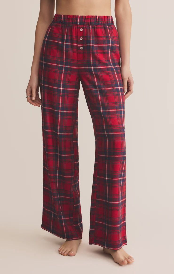 HANGOUT PLAID PJ PANTS, Colour: RED, Size: XSMALL