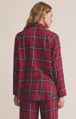 RIVER PLAID BUTTON UP PJ TOP