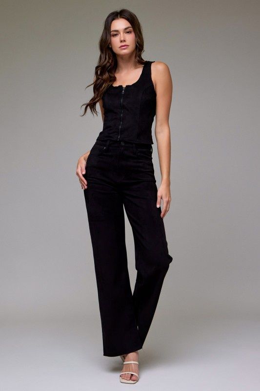 ELLA HIGH RISE SUEDE STRAIGHT