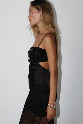 MAIA SEQUIN FLORAL CAMI TOP