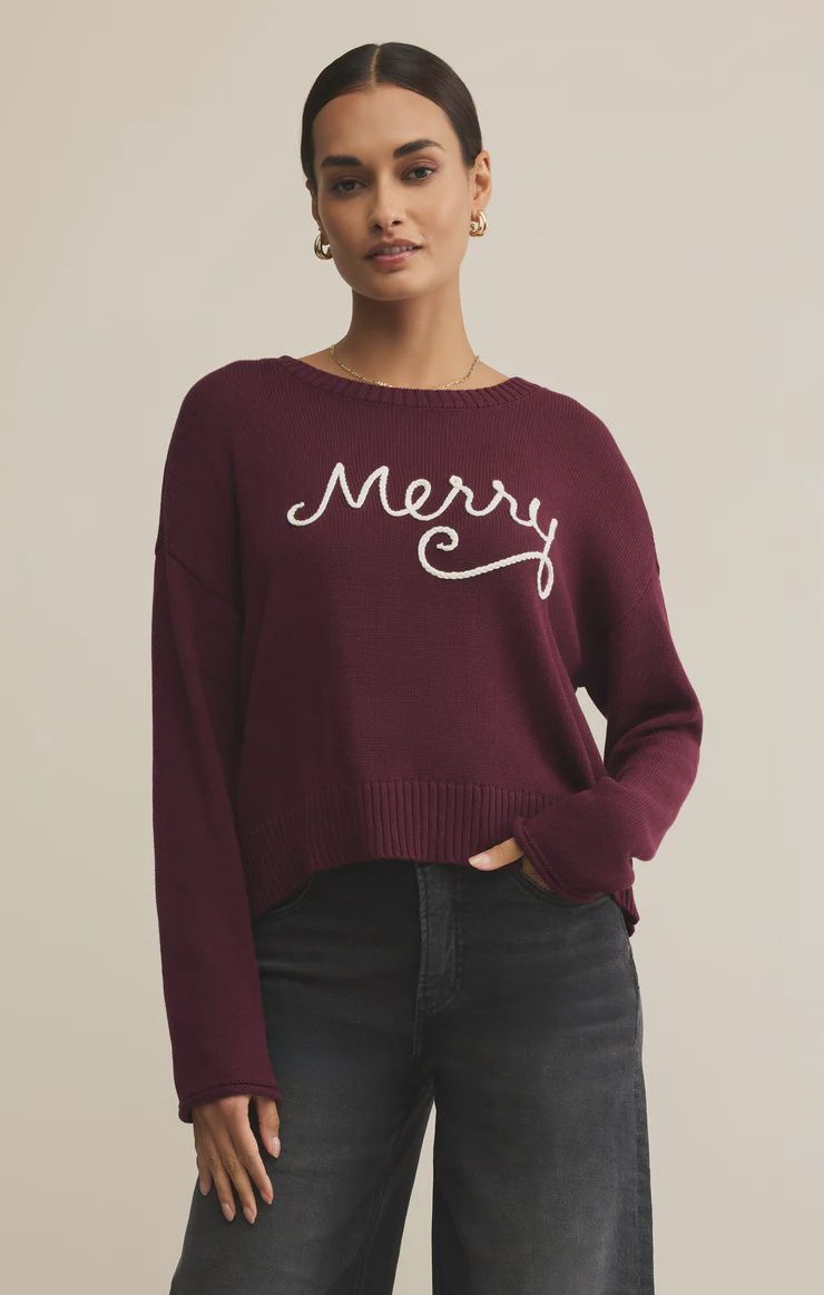 SIENNA MERRY SWEATER, Colour: MERLOT, Size: XSMALL