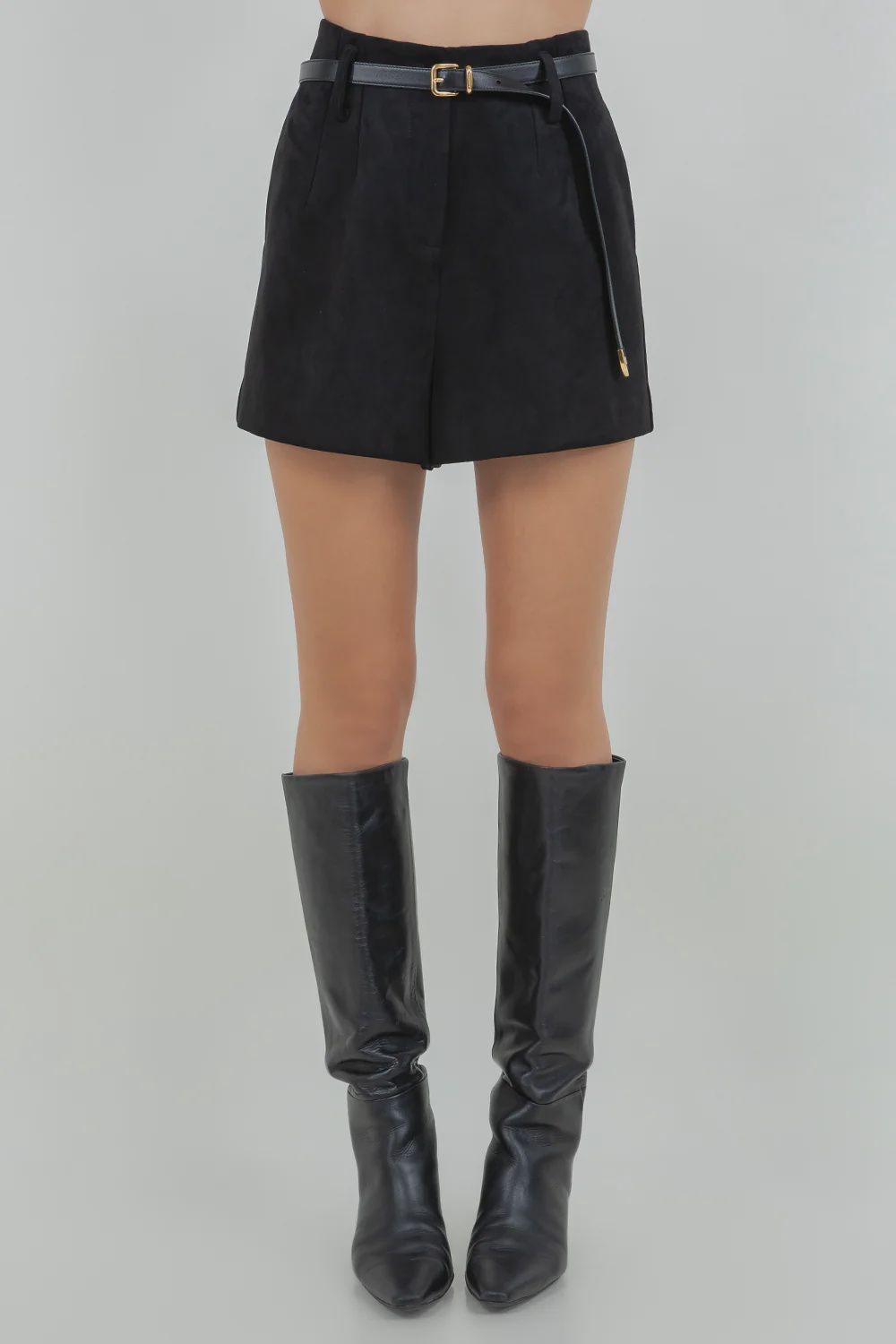 ELSIE SUEDE PAPER BAG SHORTS