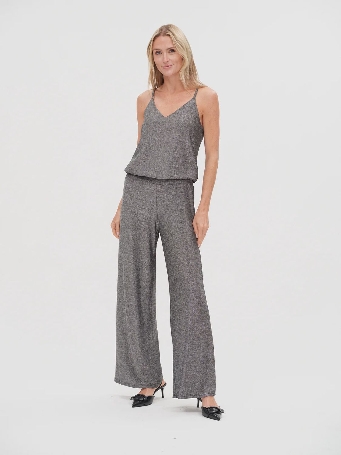 NOVA LUREX JUMPSUIT, COLOR: SILVER, Size: XSMALL