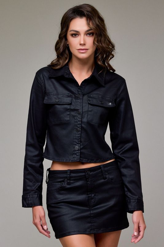 CALMA COATED FITTED BUTTON SHIRT