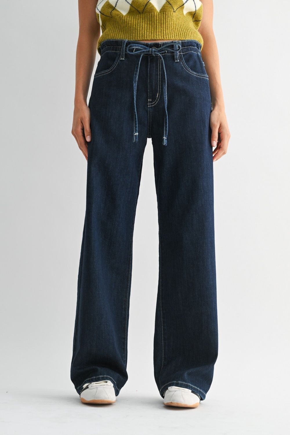 CELESTE DRAWSTRING WIDE LEG DENIM